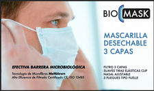 Mascarilla desechable3 capas Biomask