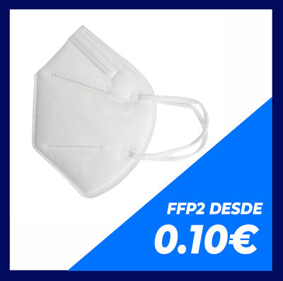 Mascarilla FFP2 - Homologación europea CE - Color blanco