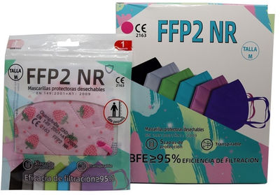 Mascarilla FFP2 infantil colores rosa, azul, blanco, lila, negro (talla junior)