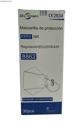 Mascarilla FFP2 Tipo Pez Blanca - Foto 4