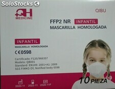 Mascarilla infantil FFPII blanca. Caja 10 uds.