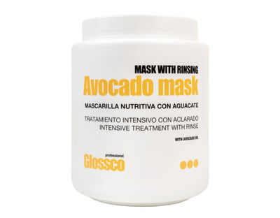 Mascarilla nutritiva con aceite de aguacate Avocado Glossco 1000 ml.Con aclarado