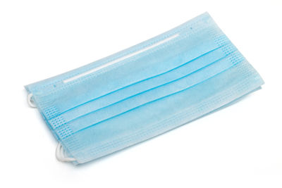 Mascarilla rectangular 3 capas azul con gomas - Foto 5