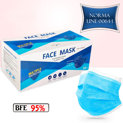 Mascarillas Faciales Higiénicas Desechables 3 capas UNE 0064-1