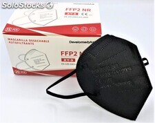 Mascarillas FFP2 negras homologadas CE embolsadas individualmente con cierre zip