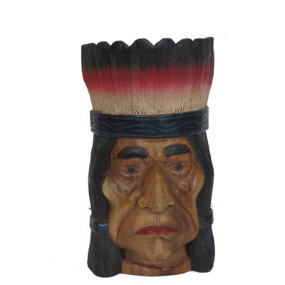 Maschere di indiani d&amp;#39;America realizzate in legno di acacia. Stock 49- - Foto 3
