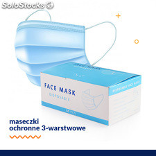 Maseczki higieniczne maski ochronne 3-war medyczne antywirusowe dostępne w PL