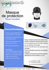 Masque / Bavette de protection tissu lavable Certifié IMANOR - 3 PLIS MC