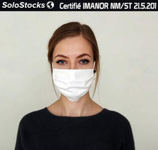 Masque Bavette Haute Qualité en Tissu Lavable Certifié IMANOR NM/ST 21.5.201
