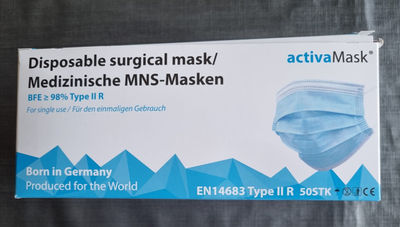 masque chirurgical type IIR médical -jetable 3 plis - fabriqué en Allemagne
