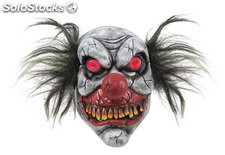 Masque de Clown Fou adulte en latex avec cheveux et yeux lumineux...