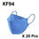 Masques de Protection KF94 clean A Boîte de 20 / Noir - blanc - bleu - Photo 3