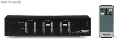 Matriz/distribuidor VGA y audio estéreo 2 x 2 con mando a distancia. FONESTAR