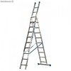 MAXALL 3x10 escada extensível de alumínio com rolos de fachada