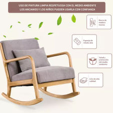 Mecedora Moderna Sillón Silla Comedor Tapizado Tela