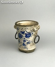 Mecetero cerámica azul belga