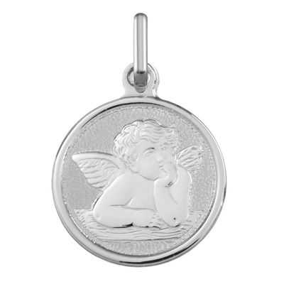 Medalla de plata de ley imagen de Angelito 14mm