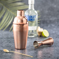 Medidor bebidas en acero inox con recubrimiento cobre