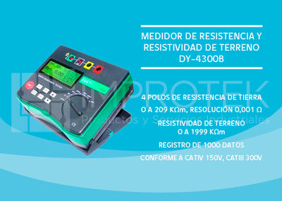 Medidor de Resistencia y Resistividad de Terreno DY-4300B