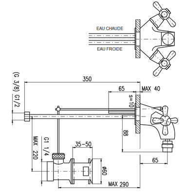 mélangeur bidet morava avec siphon - Photo 2