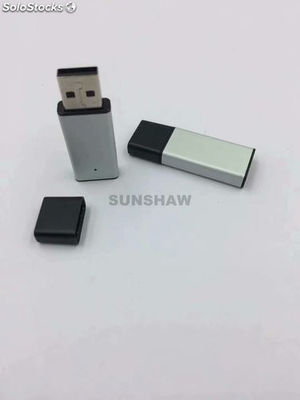 Memoria flash USB corta de aluminio con tapa plástica y logotipo gratis - Foto 2