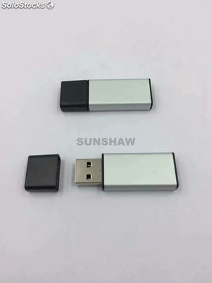 Memoria flash USB corta de aluminio con tapa plástica y logotipo gratis - Foto 3