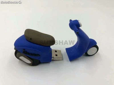 Memoria flash USB de PVC en forma 3D linda motocicleta con logo personalizado - Foto 3