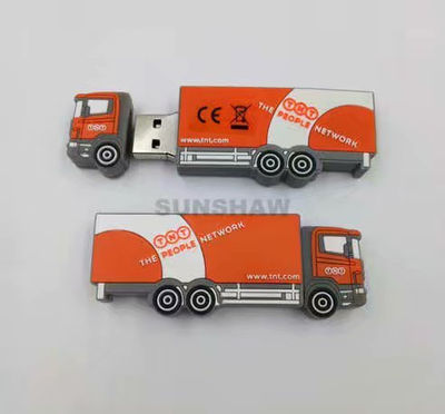 Memoria flash USB de PVC en forma de camión naranja regalos promocionales TNT
