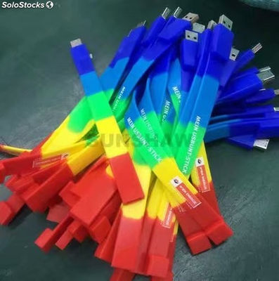 Memoria flash USB en forma de pulsera de caucho de silicona colorido regalos