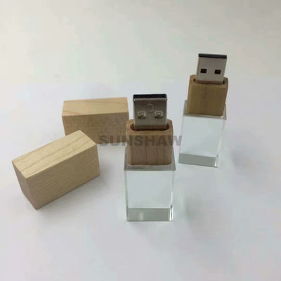 Memoria flash USB lujoso cristal con logotipo láser interno y luz LED pendrive - Foto 2