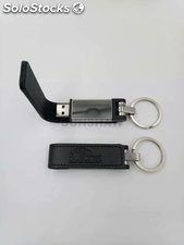 Memoria flash USB pendrive cuero PU negro y rojo como regalos promocionales