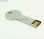 Memoria flash USB pendrive llave de aluminio plateado con personalizado logo - Foto 2