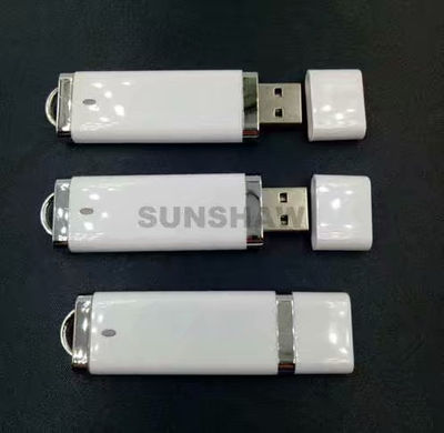 Memoria flash USB plástico blanco con logo personalizado regalos promocionales