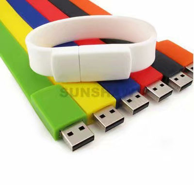 Memoria flash USB pulsera de caucho colorido personalizado con logo - Foto 4