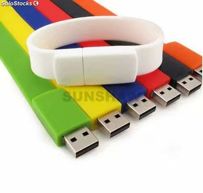 Memoria flash USB pulsera de caucho colorido personalizado con logo - Foto 4