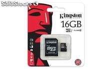 Memoria MicroSD 16gb hc Clase 10 Kingston