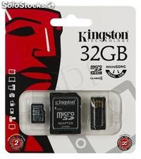 Memoria MicroSD 32gb con adaptador sd y usb Kingston