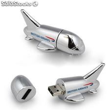 Memoria usb 8gb metallic en forma de avión