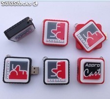 Memoria usb cuadrada giratoria con con gota de resina / Pendrive