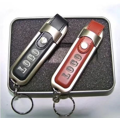 Memoria USB cuero barata con impresión de logo personalizable regalos USB - Foto 4