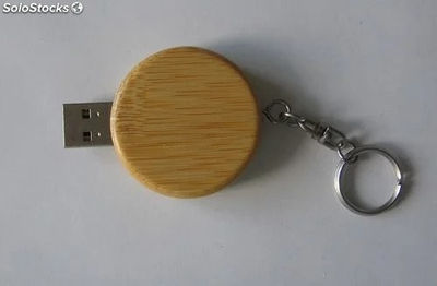 Memoria USB de bambú ecológico con logo grabado por láser gratis modelo 06