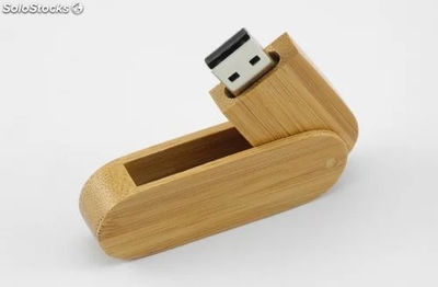 Memoria USB de bambú ecológico con logo grabado por láser gratis modelo 07 - Foto 2