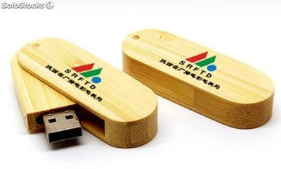 Memoria USB de bambú ecológico con logo grabado por láser gratis modelo 07 - Foto 3