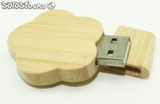 Memoria USB de bambú ecológico con logo grabado por láser gratis modelo 08