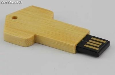 Memoria USB de bambú ecológico con logo grabado por láser gratis modelo 09 - Foto 2