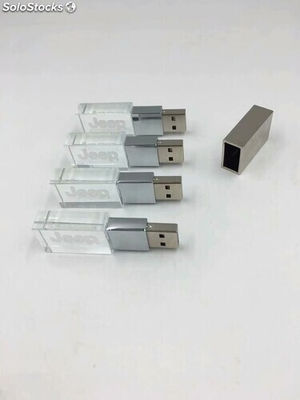 Memoria USB de cristal personalizada con logotipo láser por mayoreo