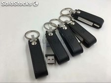 Memoria USB de cuero negro de la PU personalizado como solucion de negocio