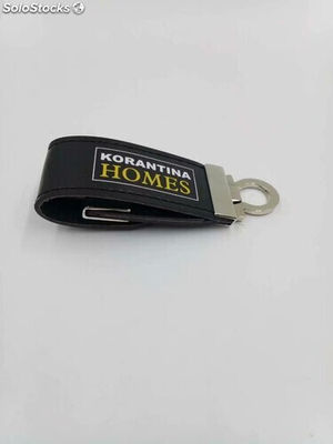 Memoria USB de cuero PU negro regalo de empresa al por mayor - Foto 3