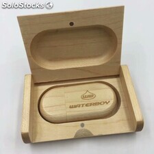 Memoria usb de madera con caja de madera regalo de bodas al por mayor