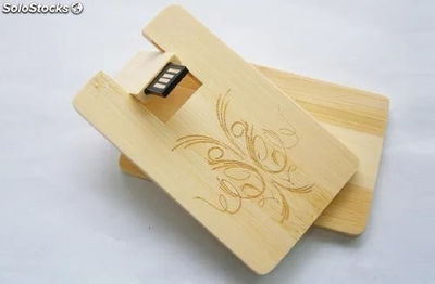 Memoria USB de madera ecológica por mayor Logo grabado por láser gratis modelo02 - Foto 2